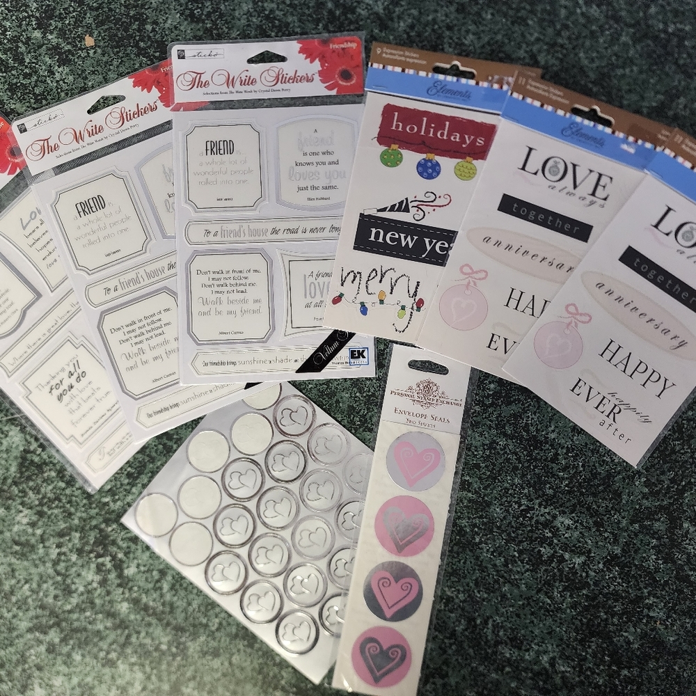 Blank Stationary Cards with Stickers